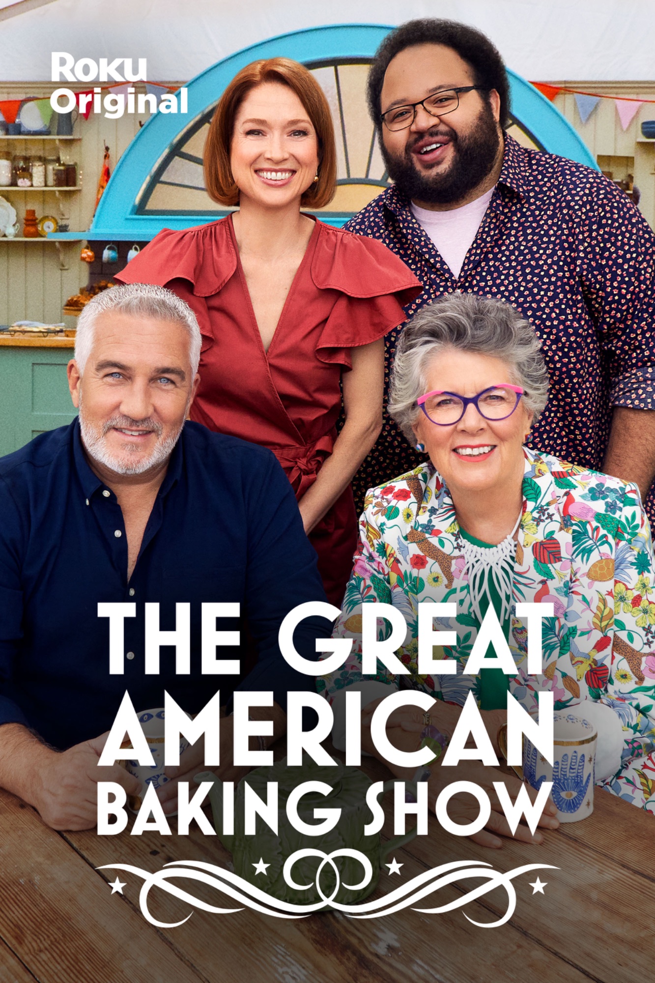 The Great American Baking Show — Roku Original. Editor Stephanie Erickson balanced scripted comedic cold opens with high-pressure competition story beats.